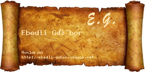 Ebedli Gábor névjegykártya